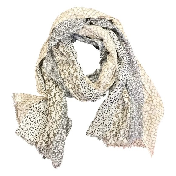 Multi-print Cream Scarf - Picture 1 of 1